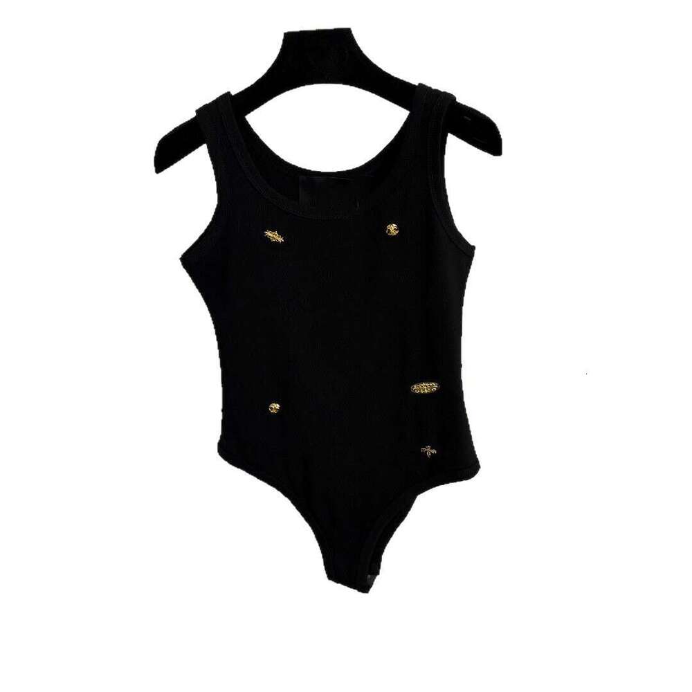 2026 Spring/Autumn New Women's Designer a2 Fashion Metal Cross Decorative Sleeveless jumpsuit