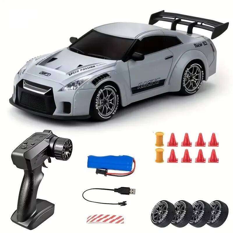 S814 24 Semi-Proportional RC Car High Speed 20KM/H LED Lights Drift Tires Road Barrier Toy for Kids And Adults C260305