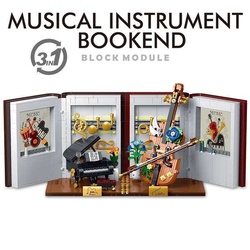 1520PCS 3-IN-1 Piano violin Musical Instrument Bookend Building Blocks Model Creative Bricks Toy for Chridren Birthday Kids Gift Z260306