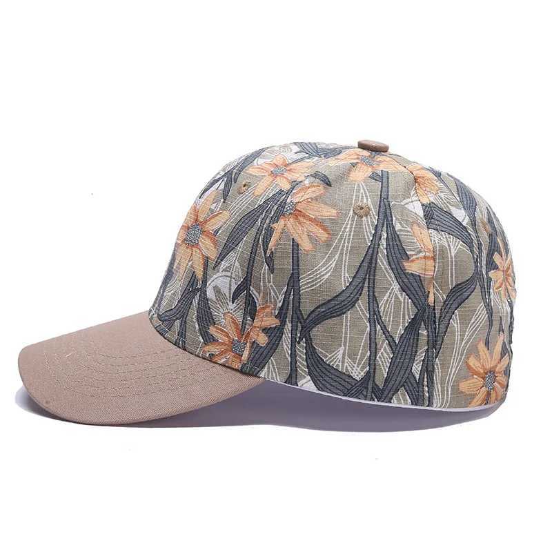 Womens Spring Summer Baseball Caps Leaf Print Sun Protection Visor Hats Boho Style Velcro Adjustable Tennis Hat S260306