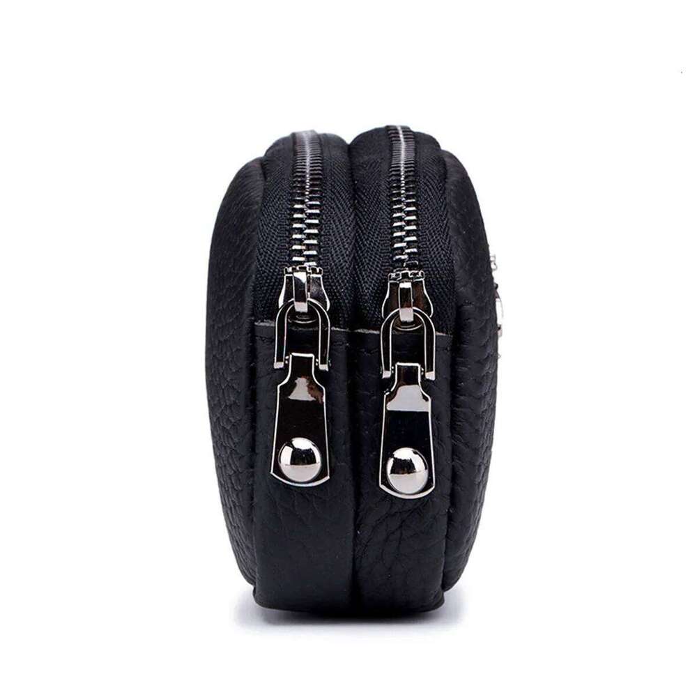 Mini Purse for Women Leather Simple Double Zipper Cute Coin Bag Compact Money Holder C260304