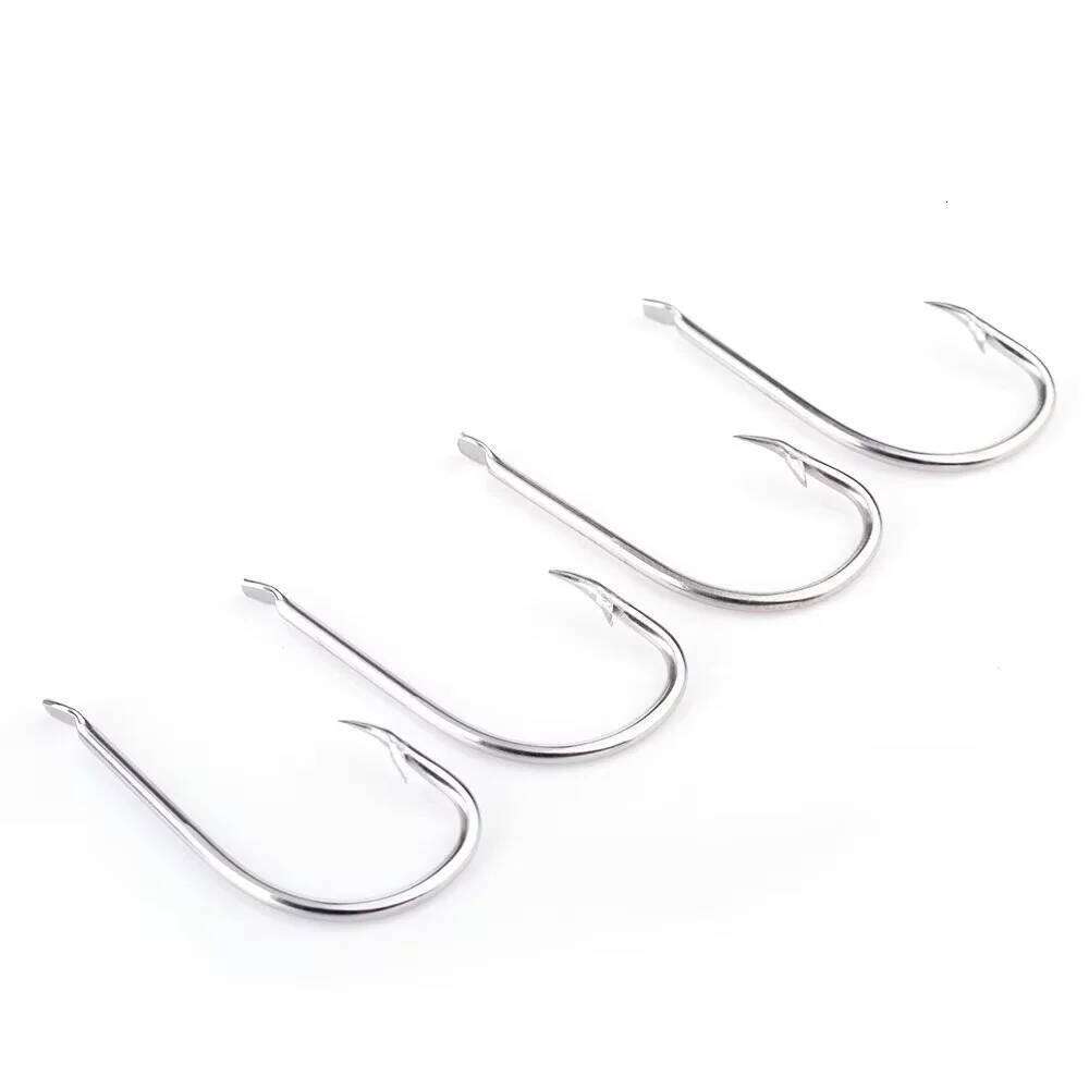 NGB 9301SS 25-50PCS Stainless Iron Hooks Flatted Barbed Fishhook AD Sharp Fishing Accessories S260305