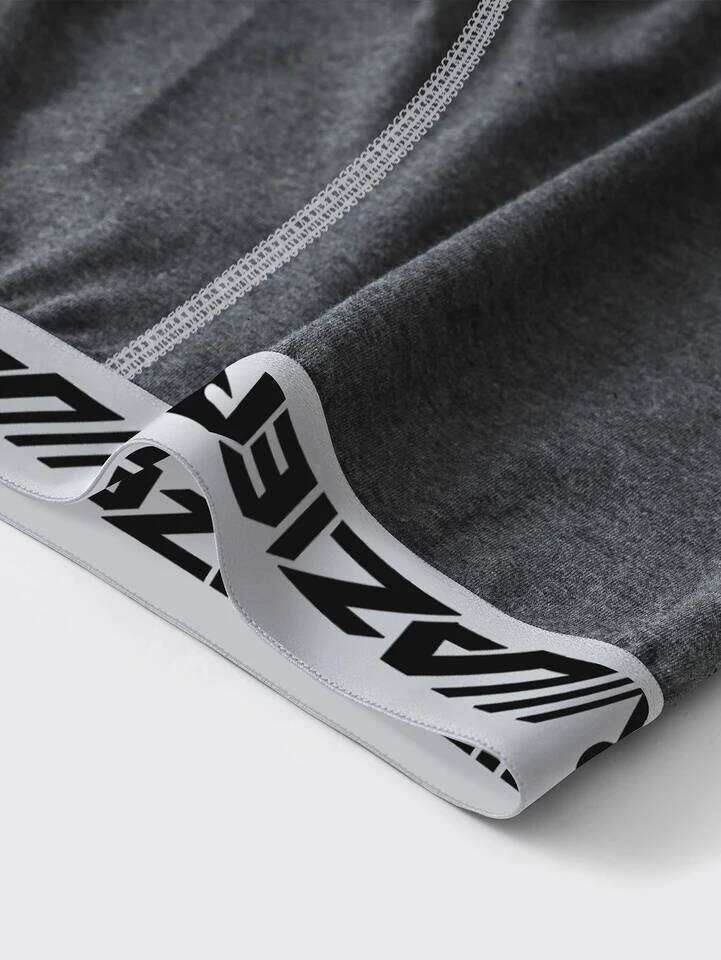 4 Piece Underwear Soft Comfortable Long Boxer Briefs Stylish Simple Contrasting High-end Men's Leggings