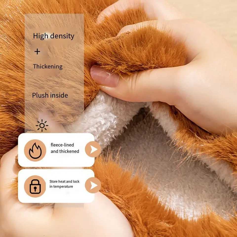 Fashion Comfortable Capybara Plush Slippers Winter Kawaii Cute Furry Animal Slippers Wrapped Heel Cartoon Couple Slippers Girls S260305