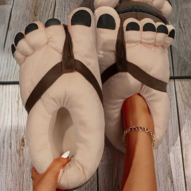 Novelty Slippers Comfortable Indoor Plush Warm Home Shoes Casual and Interesting Home Shoes Funny Big Foot Slippers S260305