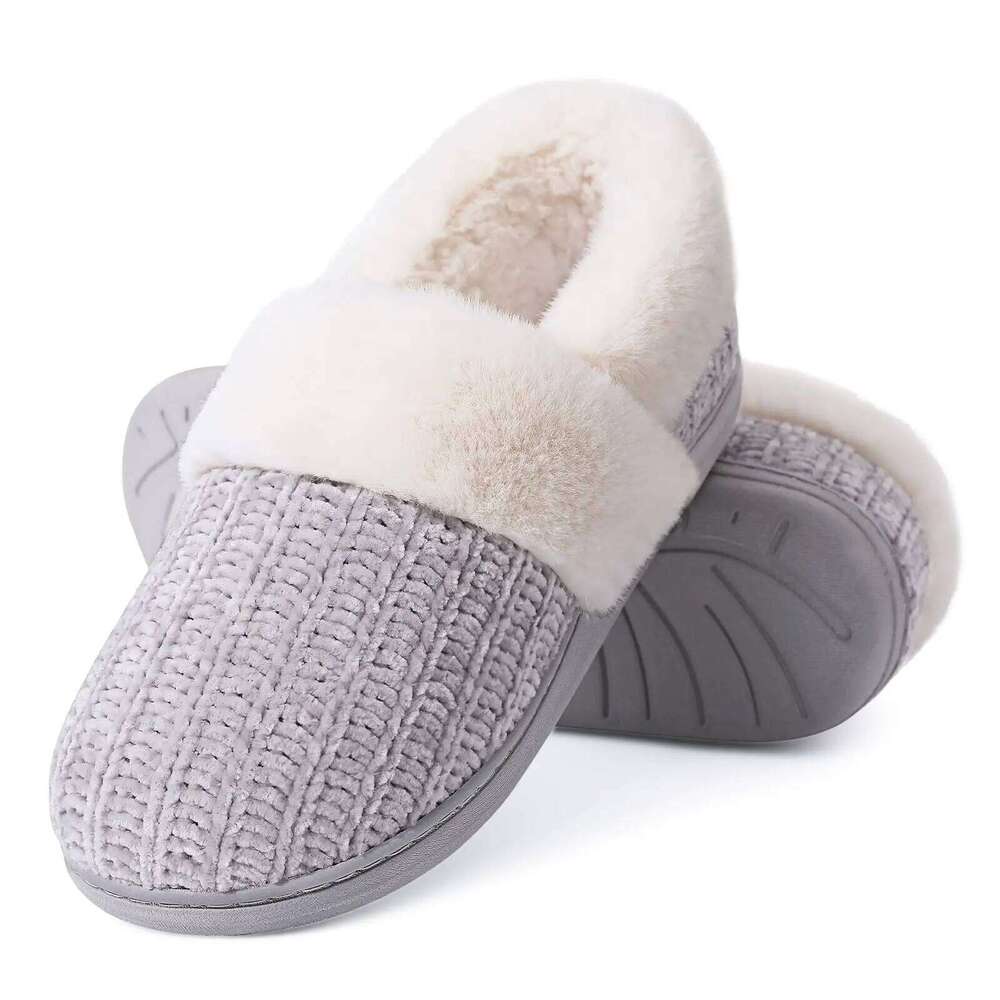 Litfun Fuzzy Cozy House Slippers For Woman Winter Indoor Warm Antiskid Plush Casual Slides Ladies Soft Memory Foam Bedroom Shoes