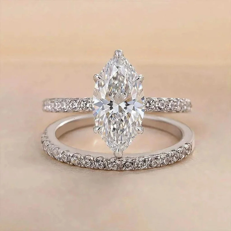 925 Sterling Silver Fashion Classic Marquise Zircon Ring For Women Engagement Wedding High Quality Fine Jewelry s 260302