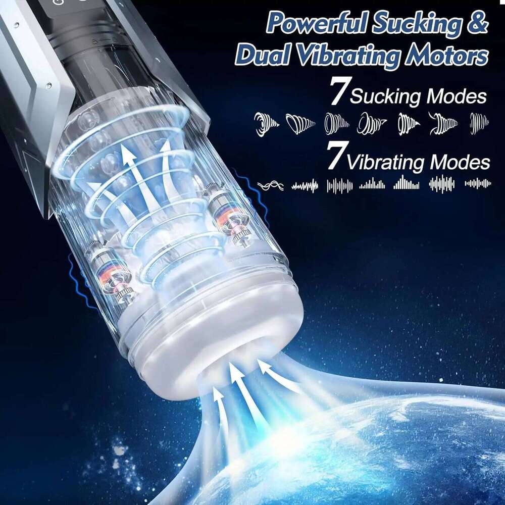 Automatic Masturbator Penis Pump Male Pocket Pussy Sucking Vibrating Thrusting Rotating Realistic Textured Sex Machine W260305