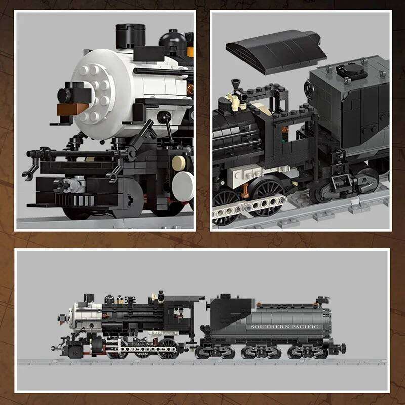Technical Steam Locomotive The Union Pacific Big Model Building Blocks City Railway Train Bricks Toys Gifts for Children Boy Z260306