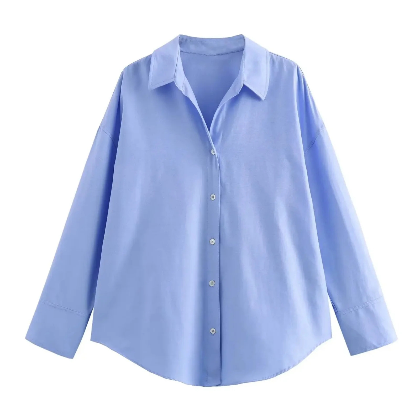 BSAY Women Fashion Spring Cotton Oxford Long Sleeve Single-breasted Lapel Blouse Street Clothing Shirt Chic Ladies Tops Mujer 260306