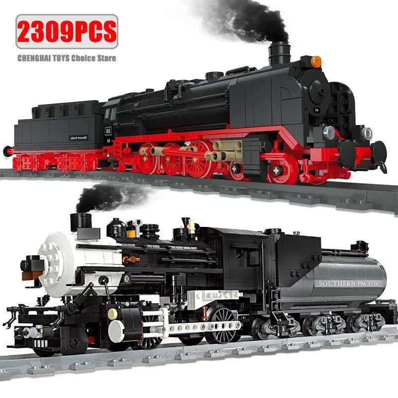 Technical Steam Locomotive The Union Pacific Big Model Building Blocks City Railway Train Bricks Toys Gifts for Children Boy Z260306