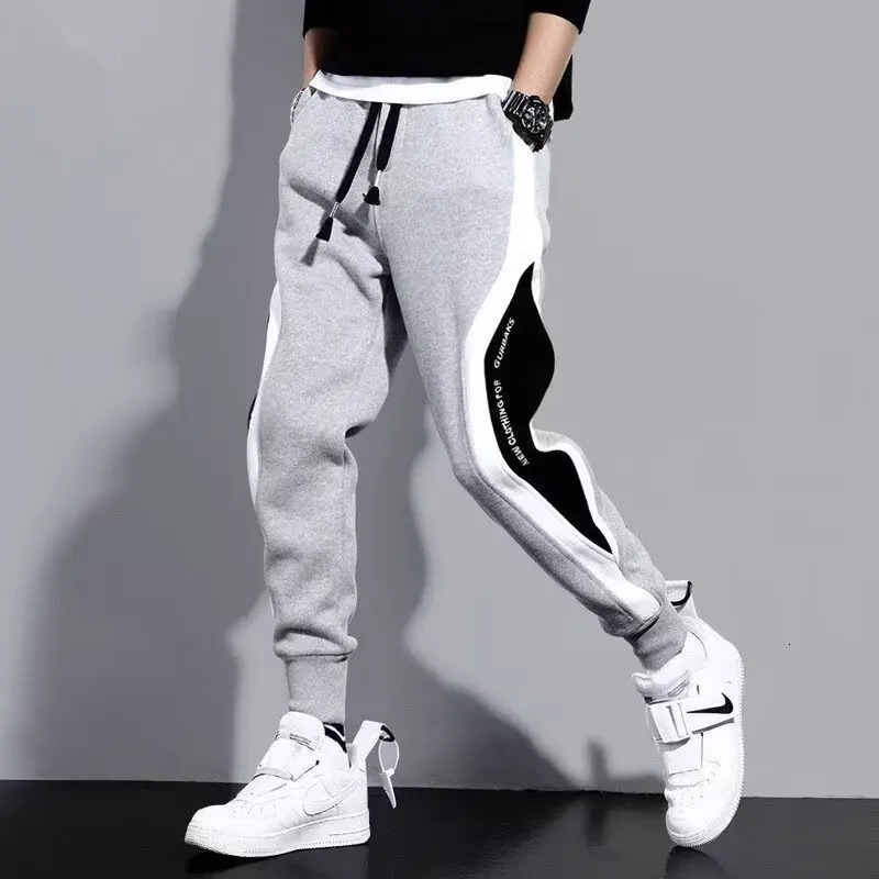Men Black Pants Hip Hop Drawstring Jogger Fashion Comfortable Trousers Male Casual Sweatpants Loose Elastic Waist Sportswear 260304