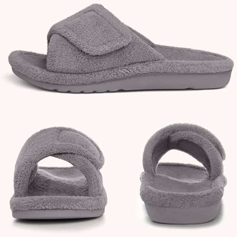 Litfun Winter Coral Fleece Women's With Arch Support Furry Warm Cozy Orthopedic Slides Slippers For Plantar Fasciitis