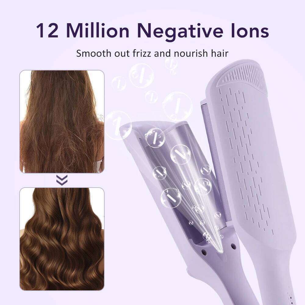 32MM Wave Curler Roll 4 Adjustable Temperature Fast Heating Curling Iron Styling Tool with Anti-Scald Hair Crimper 26Y0305
