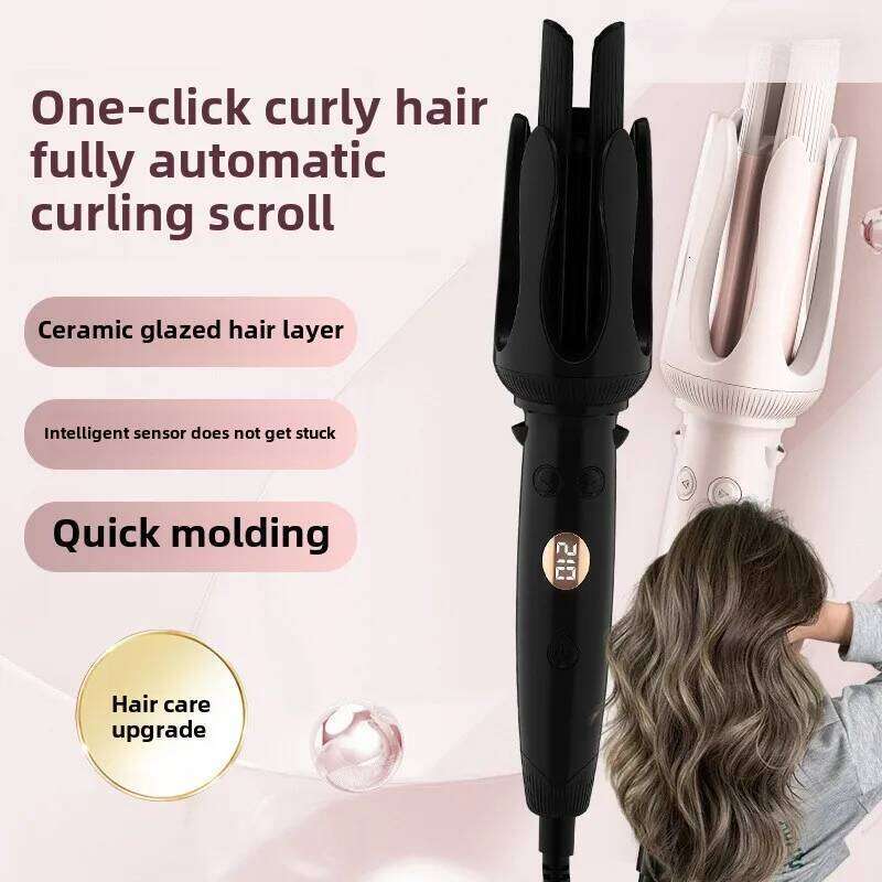 Advanced Iron New Hair Curler with LED Display Anti-Tangle & Auto-Off Protable Curling Wand for Home and Travel Use 26Y0306
