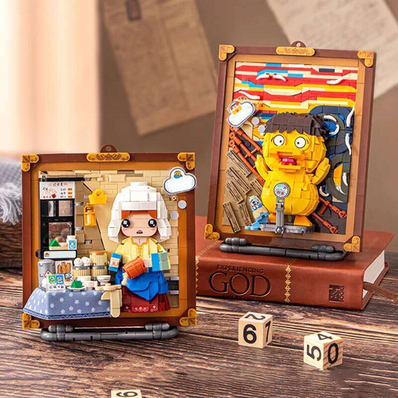 Mini Building Blocks DIY World Famous Painting Screaming Milkmaid Three-dimensional Hanging Picture Ornament Children's Toy Gift Z260306