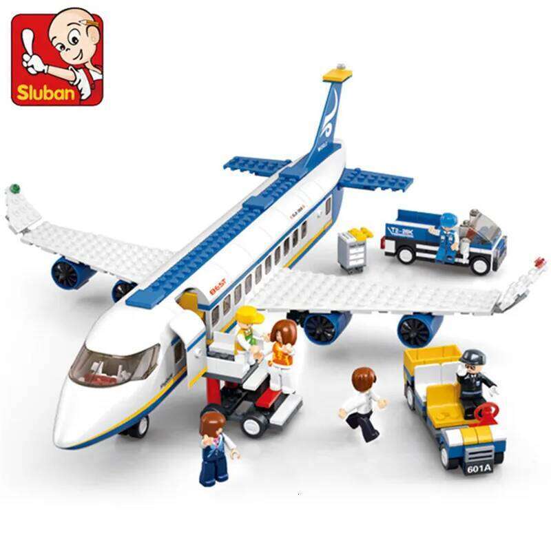 New Civil Aviation Airport Airplane Airbus Model Building Blocks Bricks Friends Sets Construction Educational Toys For Children Z260305