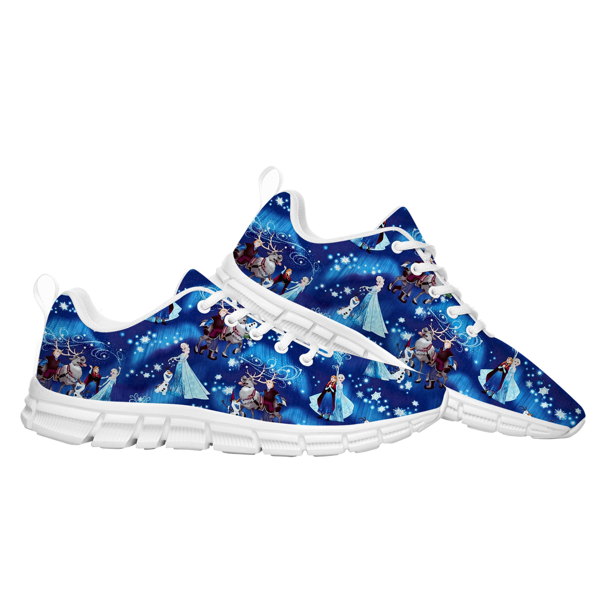 Elsa Anna Sports Shoes Man Woman Boys Girl Disney Cartoon Frozen Decorate Sneakers Design Your Photo Logo Text Walking Shoes Walking Shoes Custom Shoe