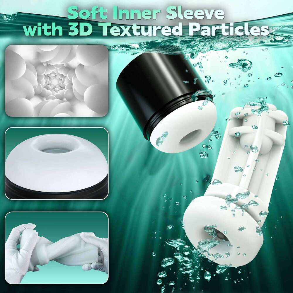 3 IN 1 Automatic Sucking Masturbation Cup with Handle Double layer telescopic Male Stroker Pocket Pussy Adult Toy for Men W260305