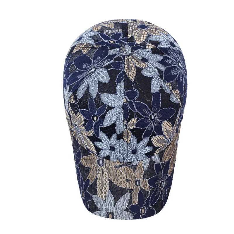 Womens Lace Flower Baseball Cap Summer Breathable Mesh Sun Hat With Uv Protection Korean Style Adjustable Casual For Outdoor S260306