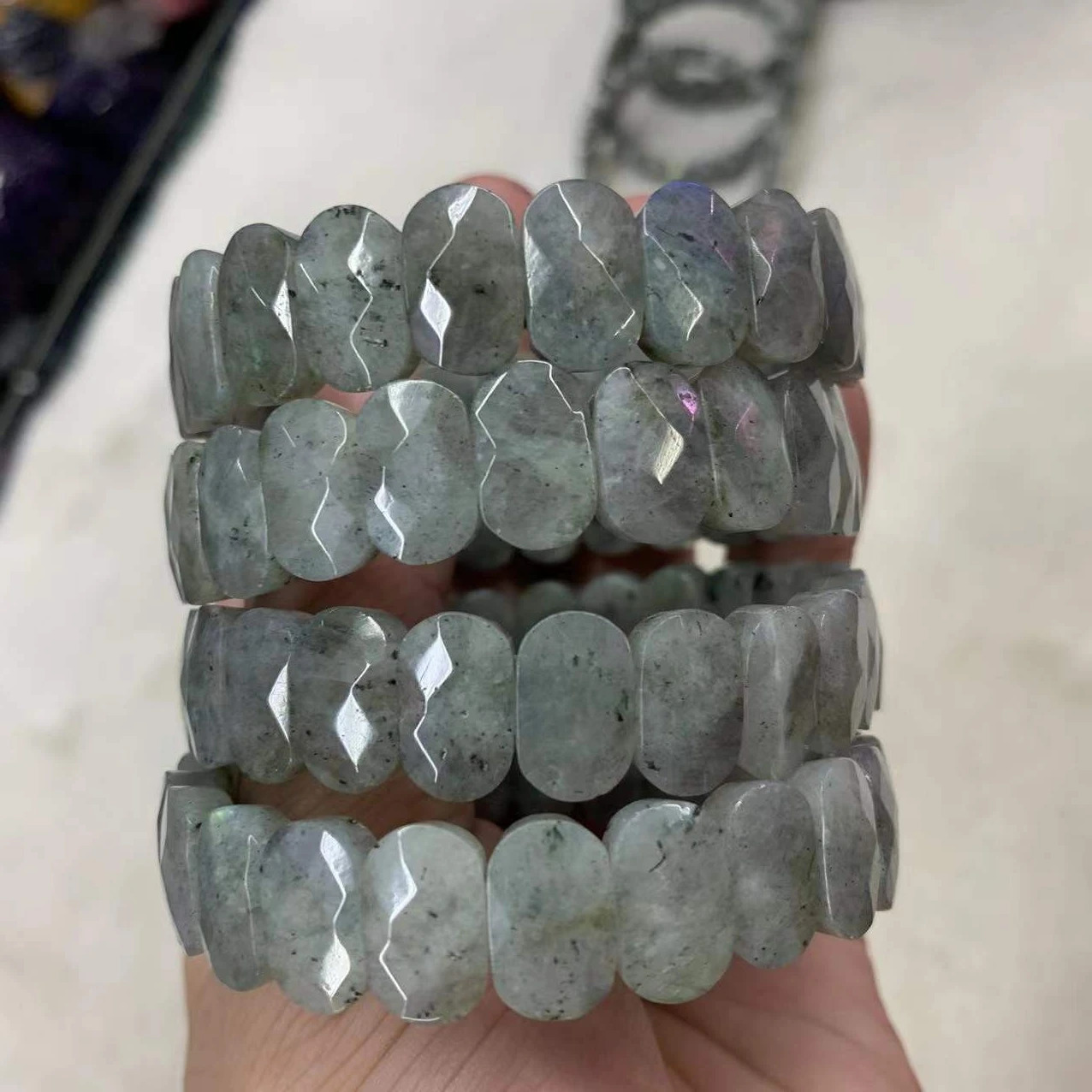 Labradorite Stone Beads Bracelet Natural Gemstone Diy Jewelry Bangle for Woman for Man for Gift Wholesale 260302