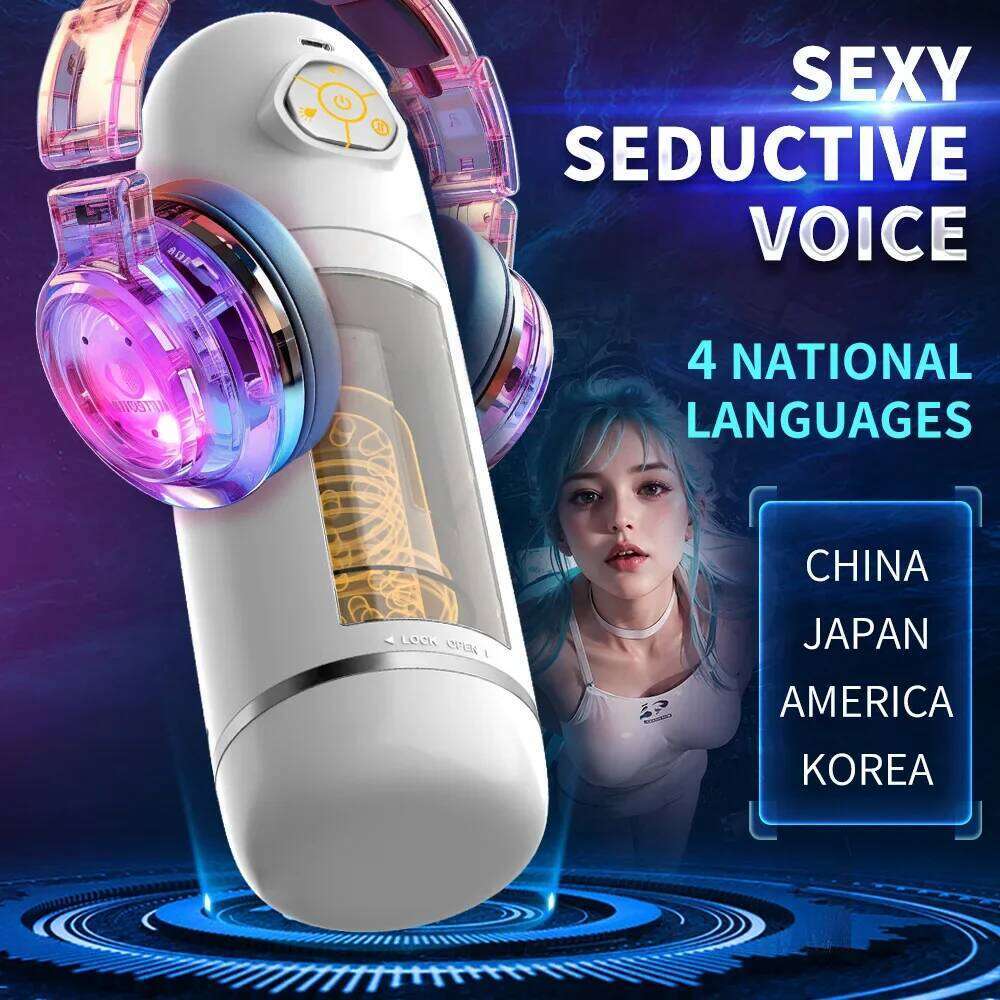 Automatic Telescopic Male Masturbation Cup Rotating Pocket Pussy Vibrators Realistic Vagina Penis Pump Sensation Sex Toys W260305