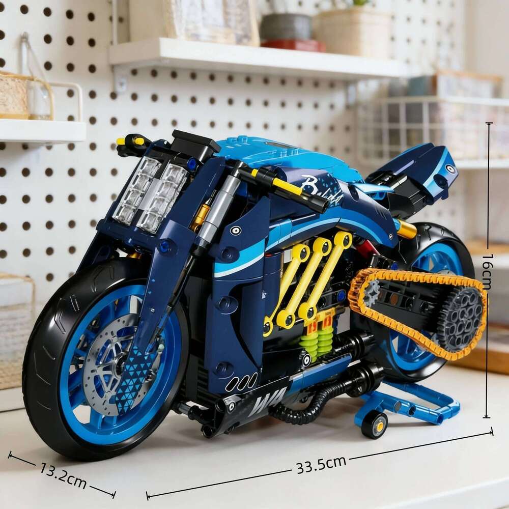 Technical MOC Construction Bricks Motorcycle Model Creative Building Kit Assembly Toys Educational Gift for Children Boys Girls Z260306