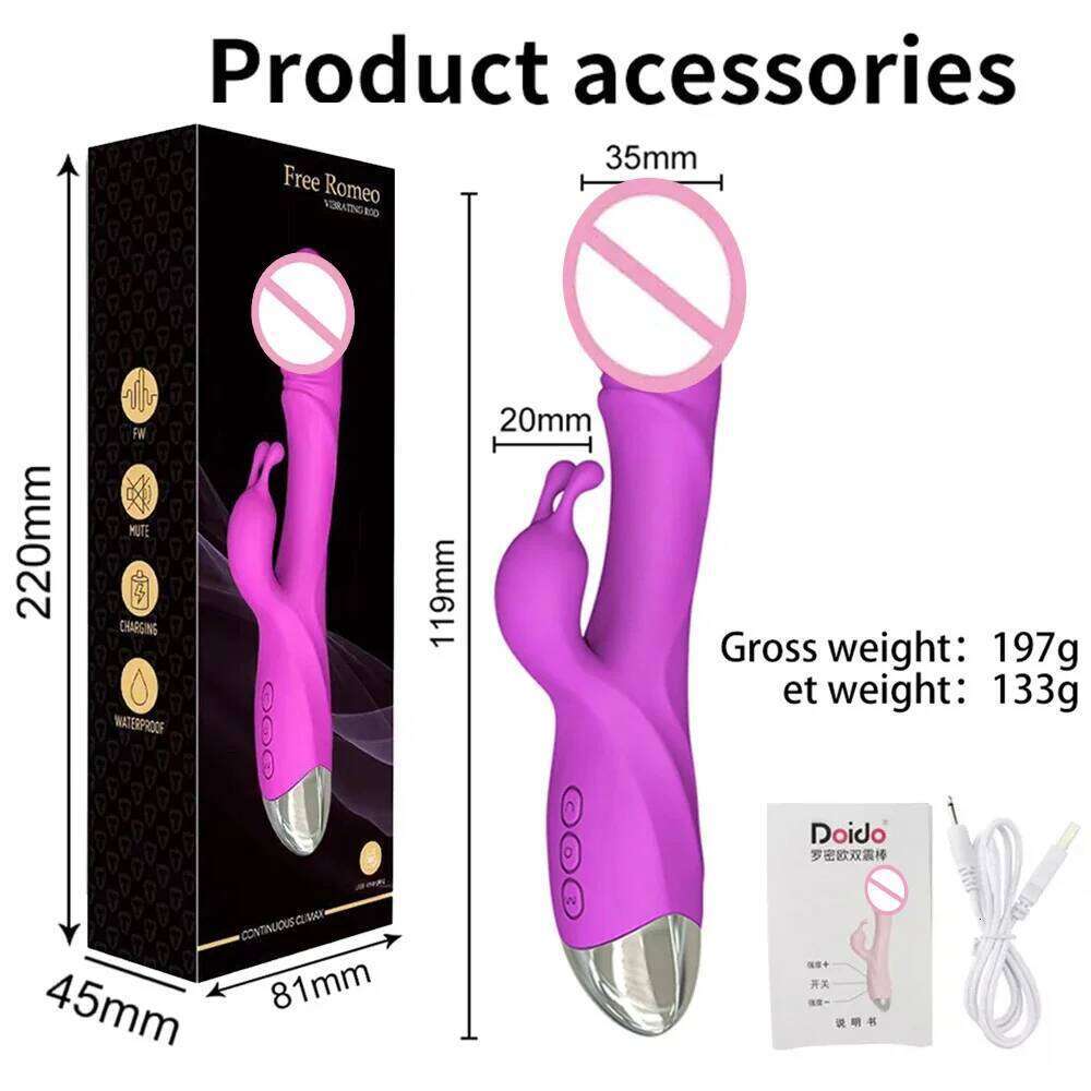 Rabbit Vibrator for Women Powerful G Spot Clit Stimulator Vagina Nipple Massage Dildo Female Masturbator Adults Sex Toy W260305