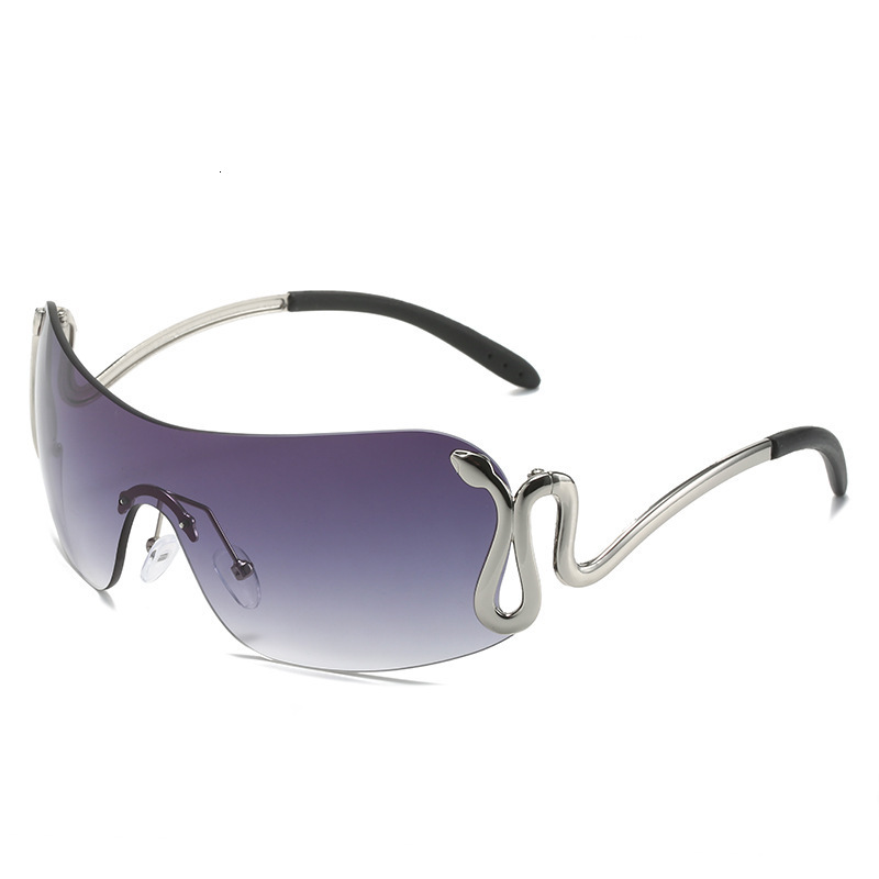2026 New Designer European And American Integrated Sunglasses Unique Animal Snake Shaped Male And Female Sunglasses Y2K Convex Design Metal Sunglasses