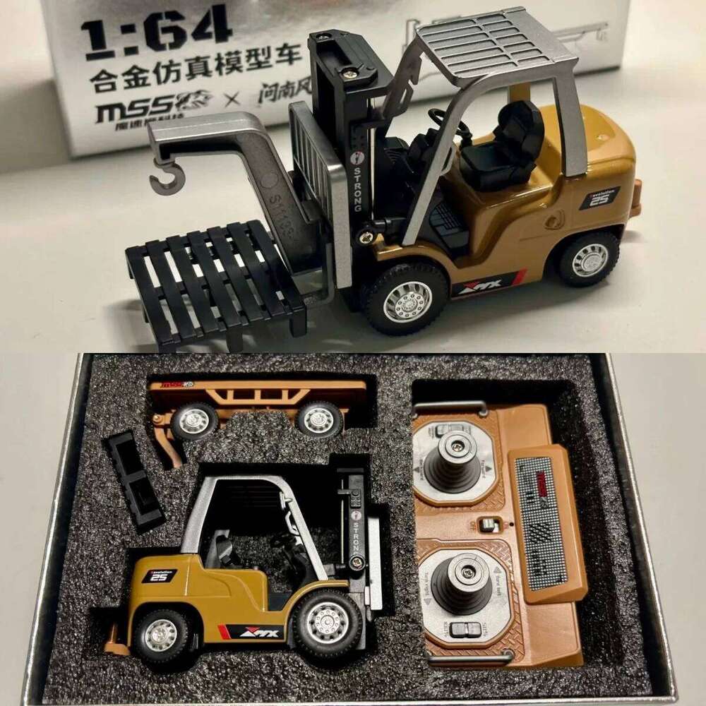 1:64 Rc Remote Control Car 2.4g Full-Scale Mini Excavator Tipper Truck Engineering Vehicle Forklift Valentine'S Day Toy Gift C260305