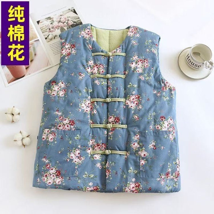 Handmade cotton vest cotton padded vest winter thickened vest womens cotton coat warm inner layer mothers clothing 251113