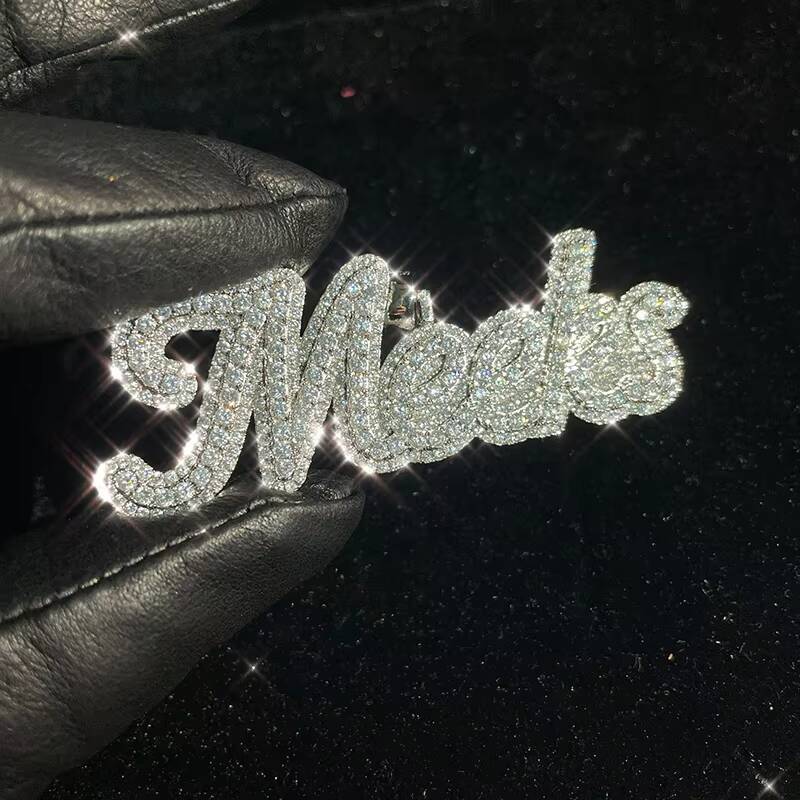 Custom Jewelry Designer Iced Out Diamonds silver Letter vvs moissanite Customised Name Necklace