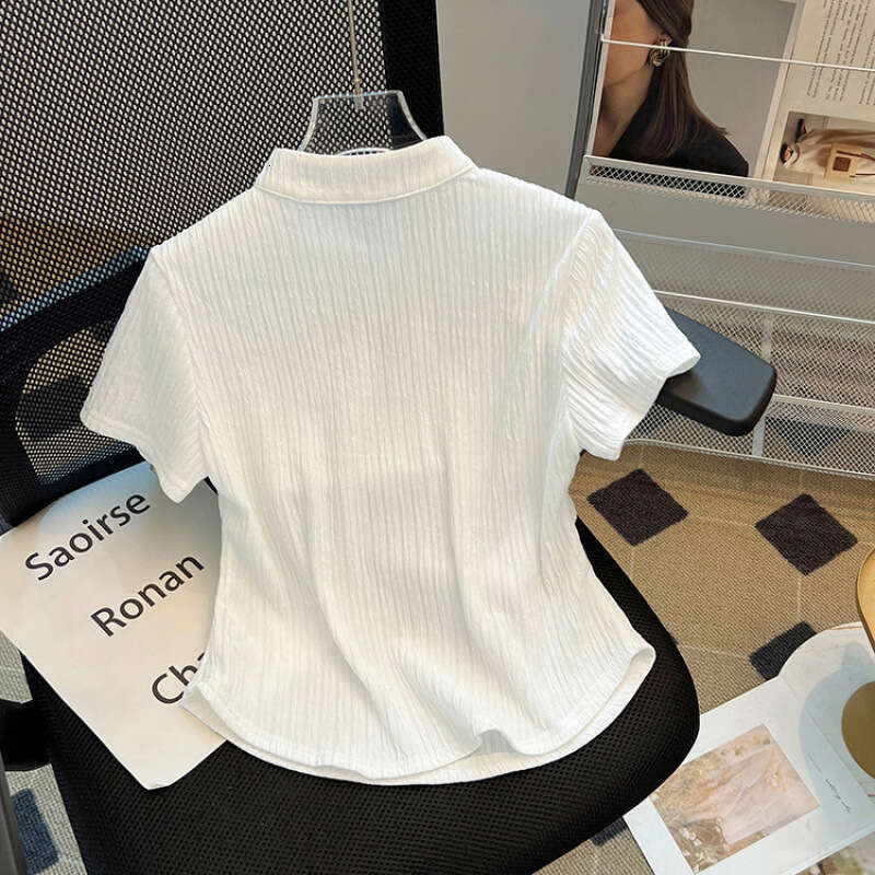 2026 summer new chinese style stand collar traditional cheongsam button short sleeve t-shirt women slimming qipao short top