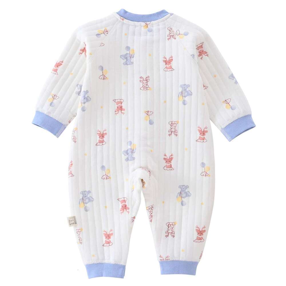 Baby Jumpsuit Clothes Winter Thickening 100% Cotton Boys Girls Cute Printed Bear Romper Infant Onesie Spring Trend 1-3-6-9-12M Z260306