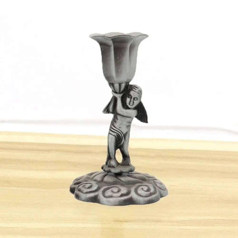 With Handle Christian Candle Holders Classical Anti-rust Crucifix Stand Easy to Carry Table Candlesticks Ornament XJ260305