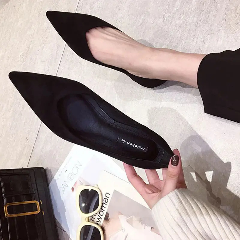 Spring Autumn Women Flats Pointed Toe Plaid Ballet Flats Woman Shoes Solid Color Boat Shoes zapatos mujer Single Shoes 260303