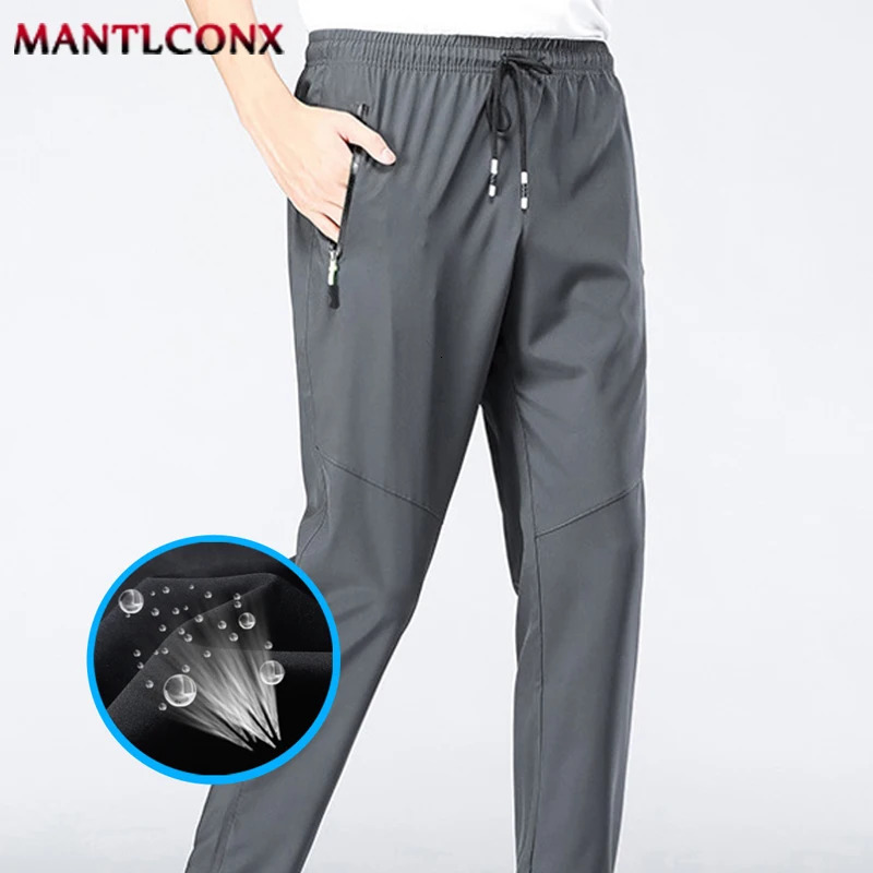 Breathable Mens Casual Pants Quick Dry Straight Elastic Waist Jogger Sweatpants Korean Classic Sport Trousers Plus Size 4XL 5XL 260304