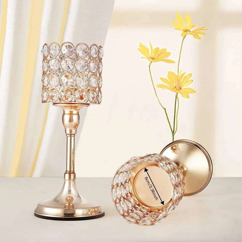 Crystal Cylinder Candle Holders, Pillar Candlestick Holders for Living Room, Wedding, Dining Table, Centerpieces, Firep, 1Pcs XJ260305