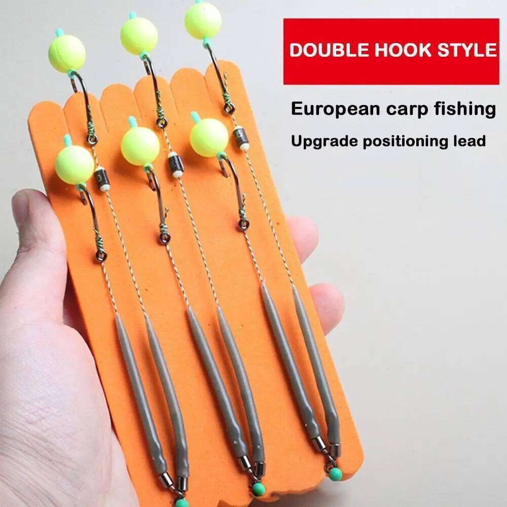 5Pcs Accessories Carp Anti twining Fisnhing line Hair Rig Pipe Fishing Hook Fishhook S260305