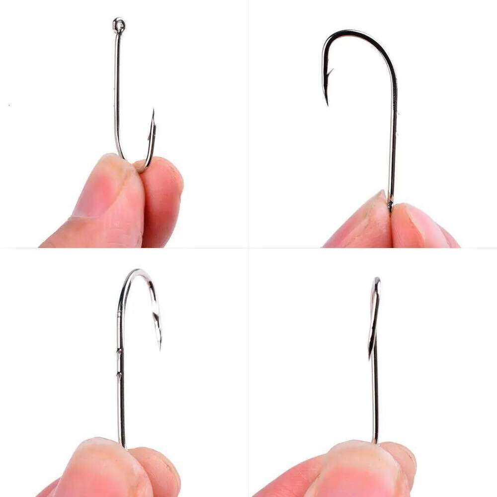 50pcs/box Long Shank 1#-12# High Carbon Steel Fishing Hooks Set Sharp Barbed Offset Narrow Bait Hook Fishhook Y260305