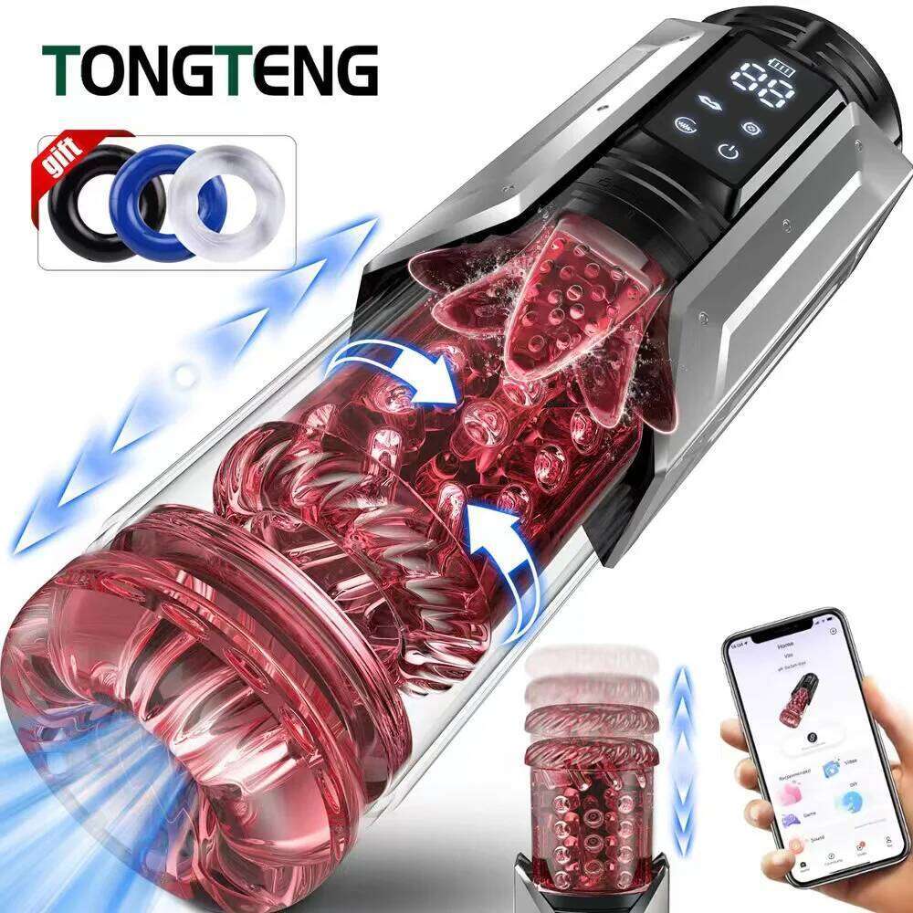 Automatic Male Masturbator Stroker with 7 Sucking Thrusting Rotating Licking Adult Pocket Pussy Mens Toy Blowjob Sex Machine W260305