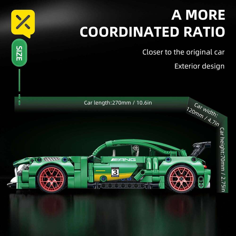 ToylinX Technology or Speeding Vehicle 1:18 Building Blocks Car Racing Bricks Toys Children Gift for Boys and Girls With Box Z260305