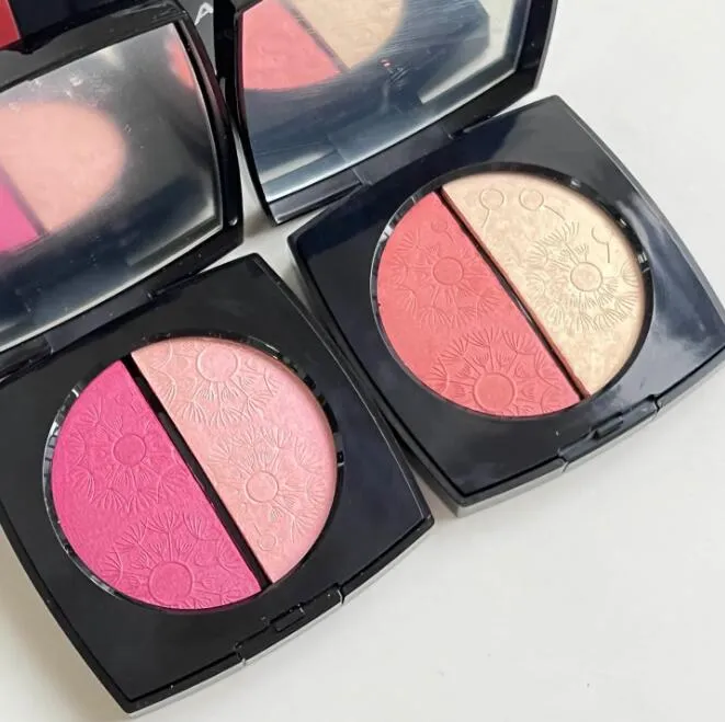 Brand Jardin Imaginaire Face Makeup Highlighter Blusher 6.5g Double Color Powder Palette Blush And Highlighter Duo Light And Berry Gold And Peach Beau