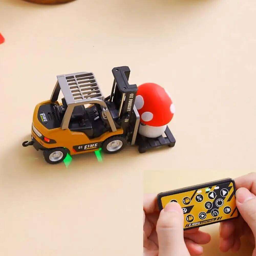 Forklift Friction Toy Vehicle Engineering Remote Control Mini Rc Car 1:64 Desktop Alloy Simulation Interactive Children C260305