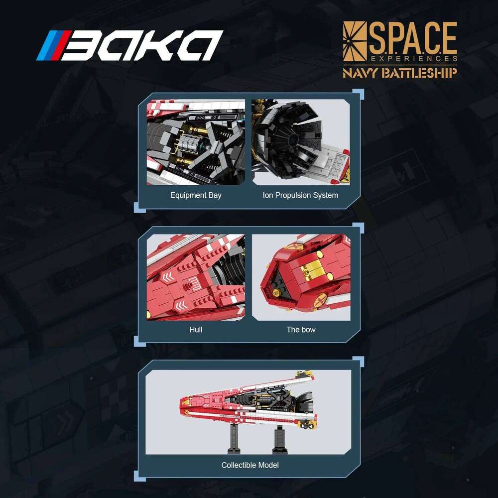 2107PCS Navy Battleship Building Blocks Space War Spaceship Model Bricks Desktop Decoration Diy Toy For Kids Holiday Gifts Z260305