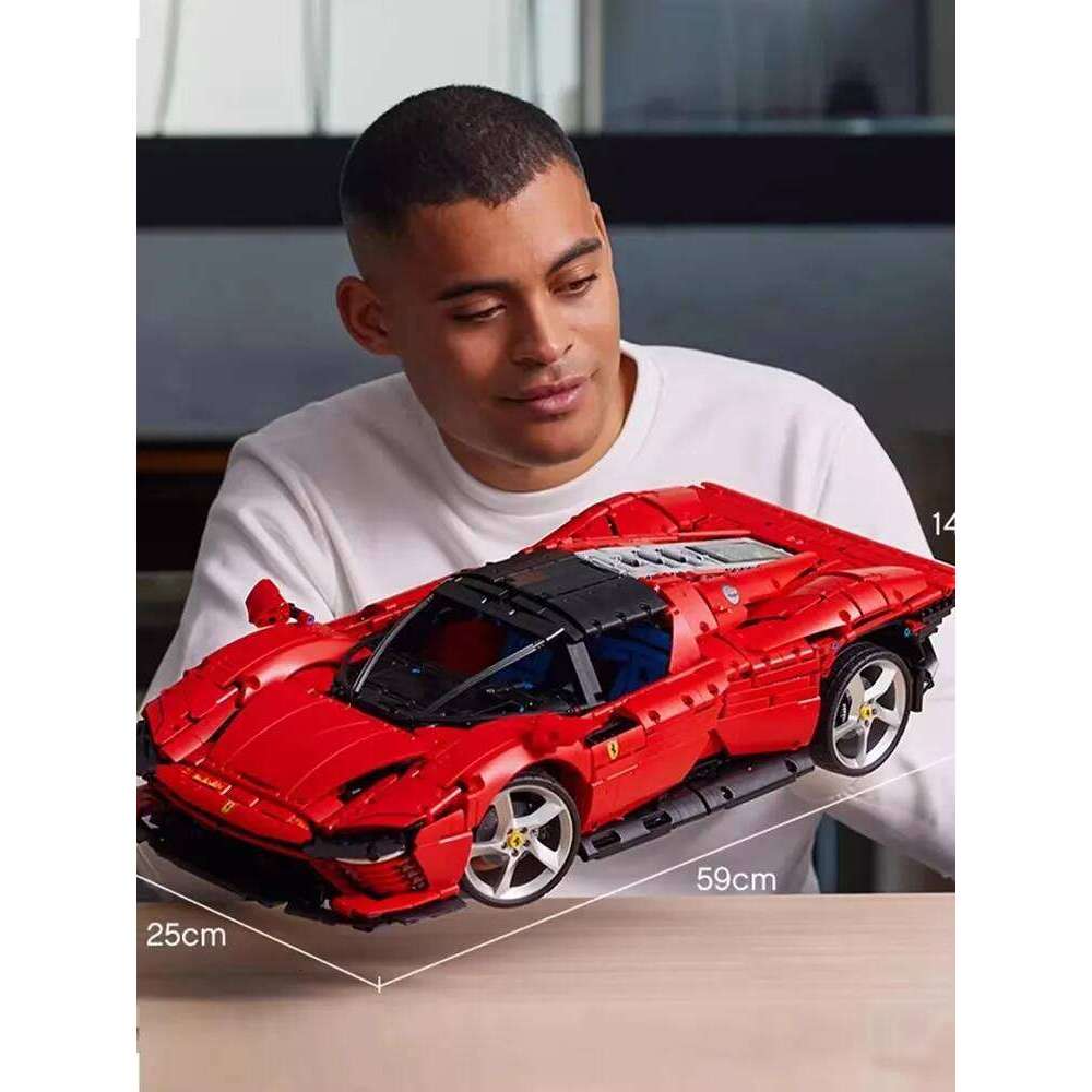 Chinese Building Blocks Red Sports Car Racing SKU006 Model Toy Adult High Difficulty Male and Female Children Puzzle Gift Z260306