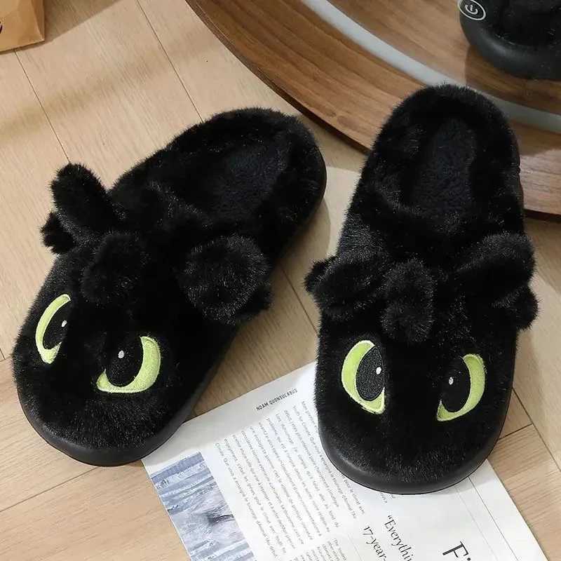 Toothle Cotton Slippers In Winter Cute Fleece-Lined Thickened Slippers - Non-Slip Warm Indoor Outdoor Plush Cartoon Slippers S260305