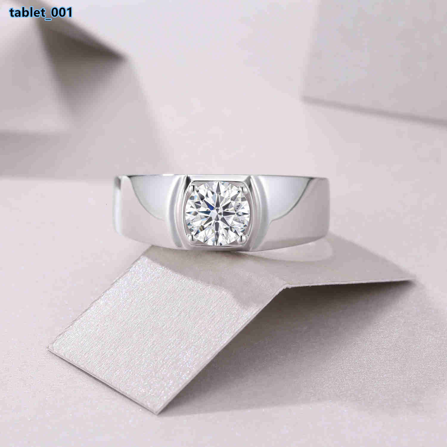Wholesale Custom 925 Sterling Silver Mans Wedding Classic Ring 1 VVS D GRA Certified Moissanite Diamond Jewelry Ring