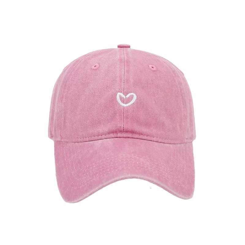Hat New For Women Men Washed Cotton Baseball Cap Soft Top Embroidered Love Retro Simple Snapback Outdoor Hats S260306
