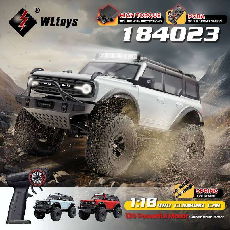 WLtoys 184023 2.4G RC With LED Light 4WD 1/18 Remote Control Car RTR Professional Off-road Climbing Vehicle Toy For Kid Gift C260305
